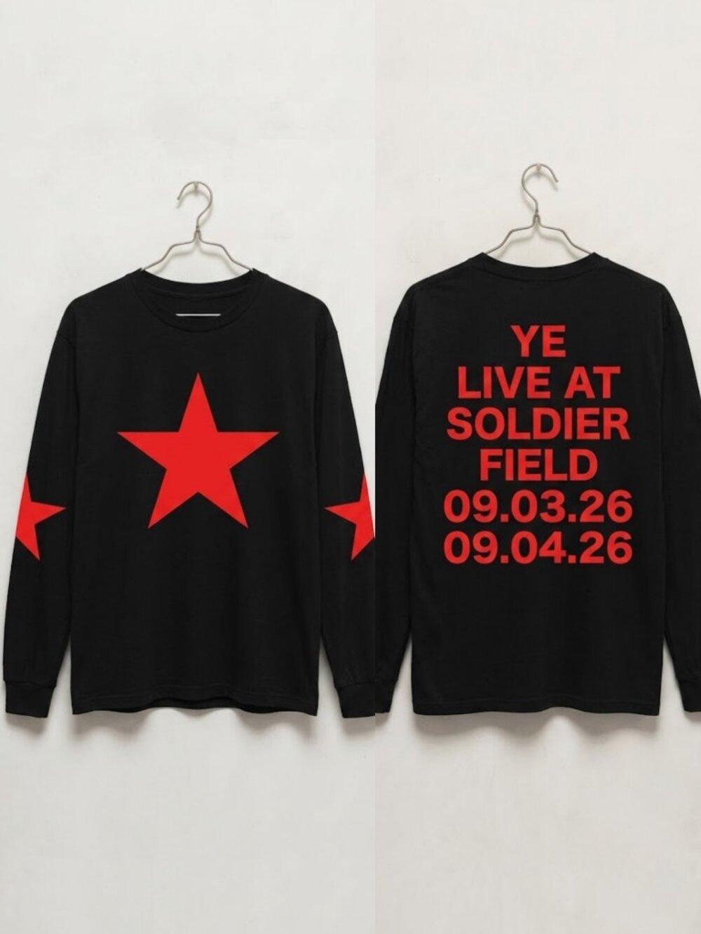 Kanye West YE Live at Soldier Field Chicago 2026 Long Sleeve T-Shirt